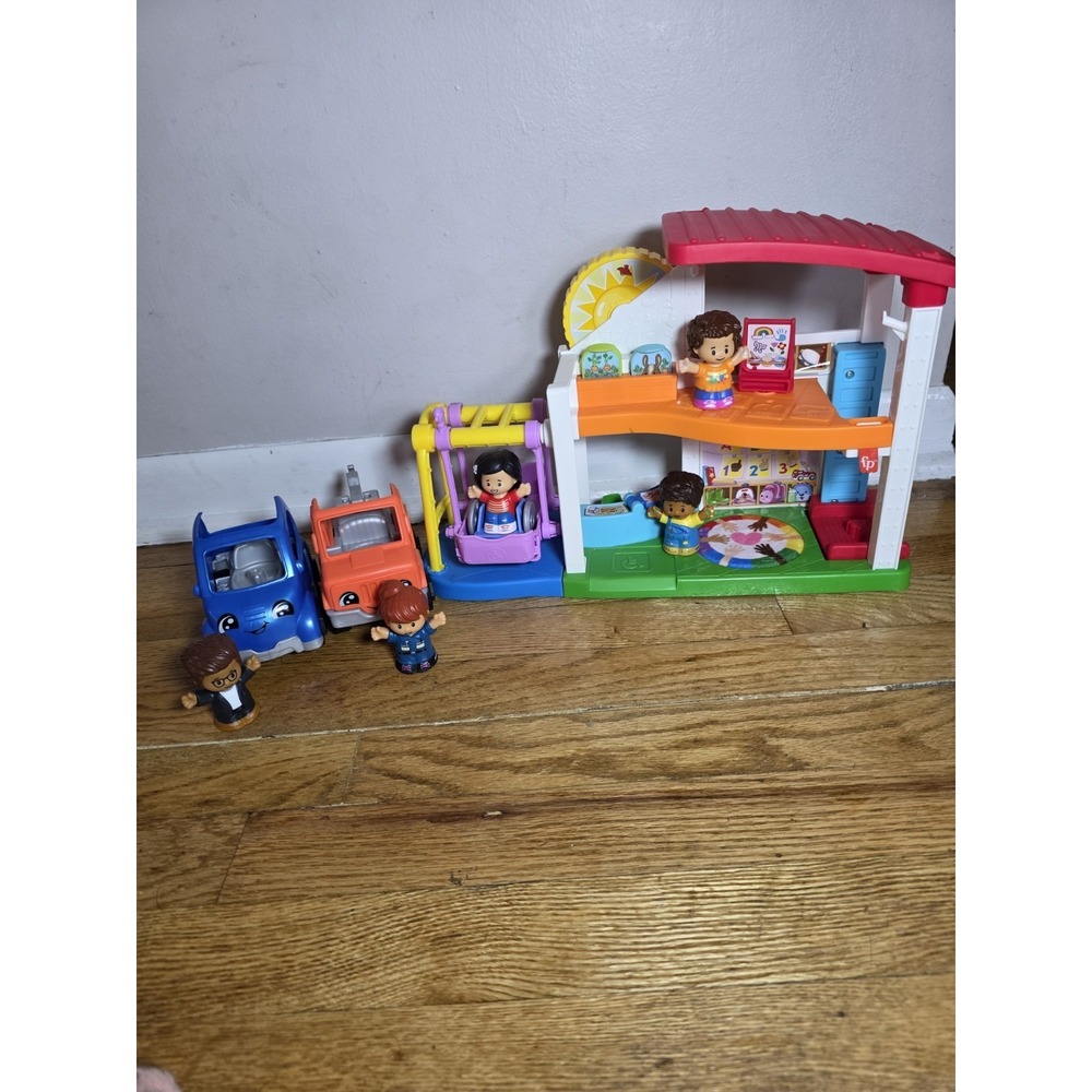 3-Fisher-Price Little People Play for All School, Tow Truck, Smiley Electric Car
